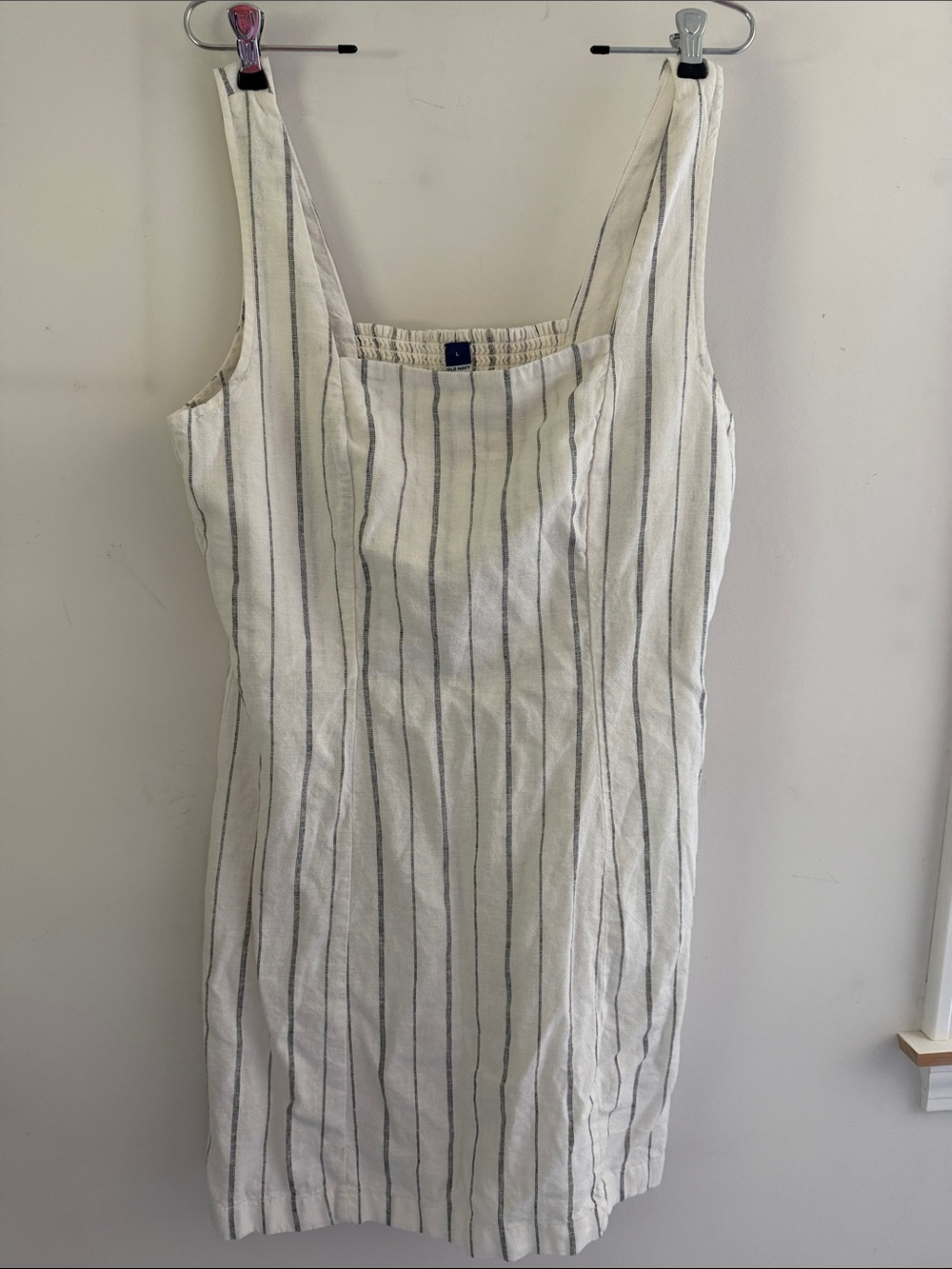Old Navy Linen Tank Dress with Pinstripes